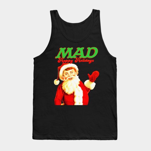 Mad Magazine Christmas Happy Holidays Tank Top by Immortal Sickness